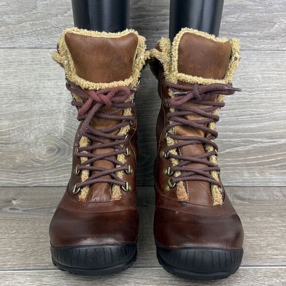 Timberland Mount Holly Women’s Sz 7M Waterproof Brown Leather Mid Warm Boots - Picture 2 of 10